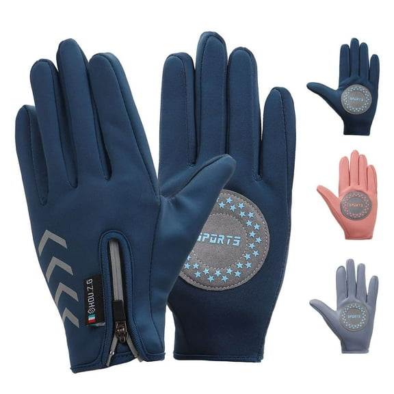 Spencer Kids Gloves Winter Warm Waterproof Snow Gloves Anti-slip Fleece Lined Mittens Outdoor Ski Gloves for Boys Girls (Gray, M)