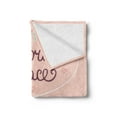 thumbnail image 2 of Romantic Soft Flannel Fleece Throw Blanket, Valentine's Day Love Typography with a Soft Color Palette Romantic Pattern, Cozy Plush for Indoor and Outdoor Use, 50" x 60", Multicolor, by Ambesonne, 2 of 5