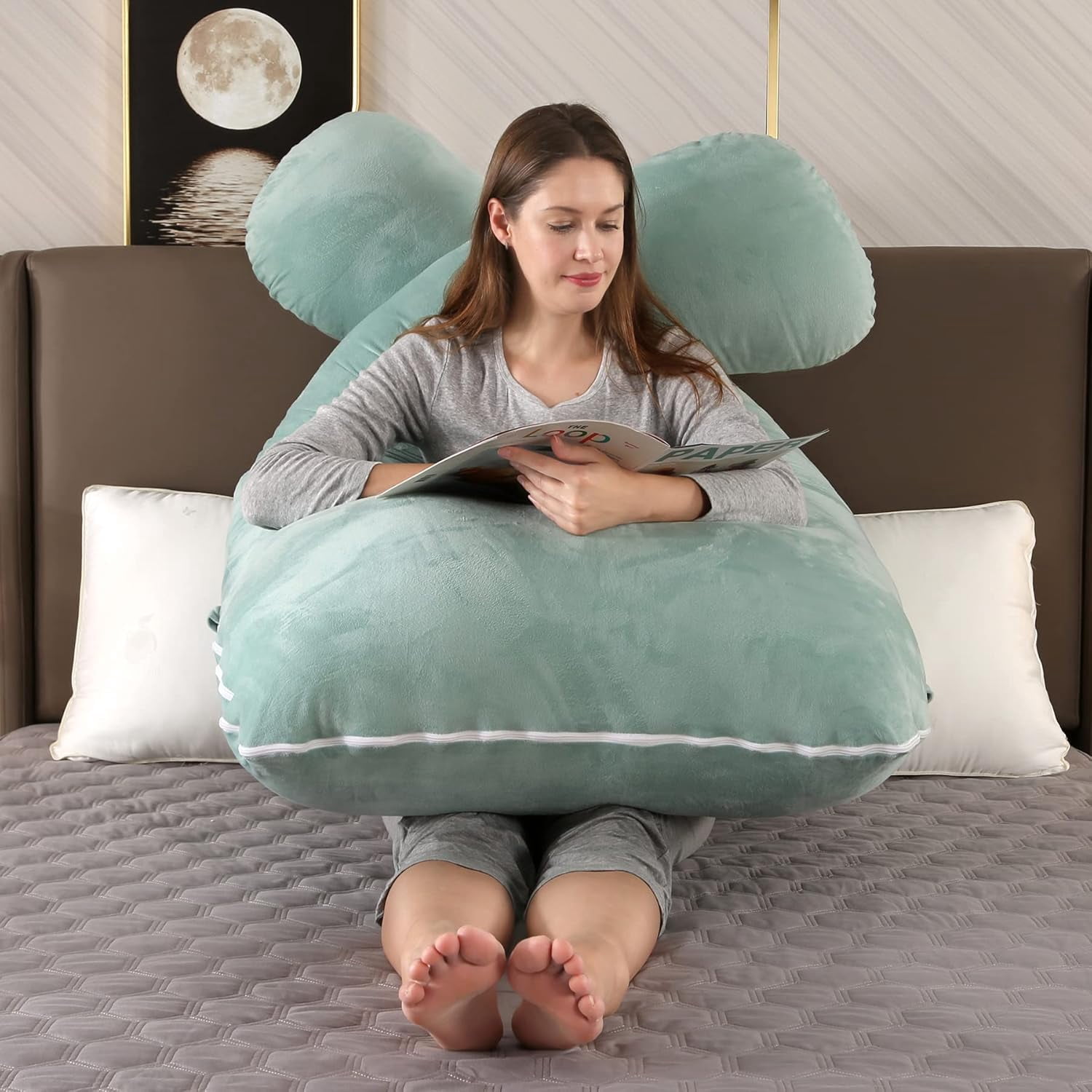 BATTOP Pregnancy Pillow,U-Shape Full Body Maternity Pillow with Removable Cover for Adults Sleeping,Support for Head,Back,Hips,Legs,Belly