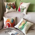 thumbnail image 3 of Juego de 4 fundas de almohada decorativas para sofá, 45 x 45, para dormitorio, sofá, silla, cama, jardín (animales-lino), 3 of 5