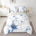 thumbnail image 2 of jejeloiu Country Floral 7-Piece Twin Bedding Sets,Natural Plant Bedding Comforter Set,White Blue Sheet Sets For Adults,Luxury Bedroom Decor Reversible, 2 of 8