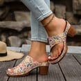 thumbnail image 6 of Dakaela Womens Chunky Heels Sandals Flower Orthopedic Wedge Dress Shoes Toe Ring Backless Ladies Casual Work Walking Sandal Size 6-10 Pink, 6 of 9