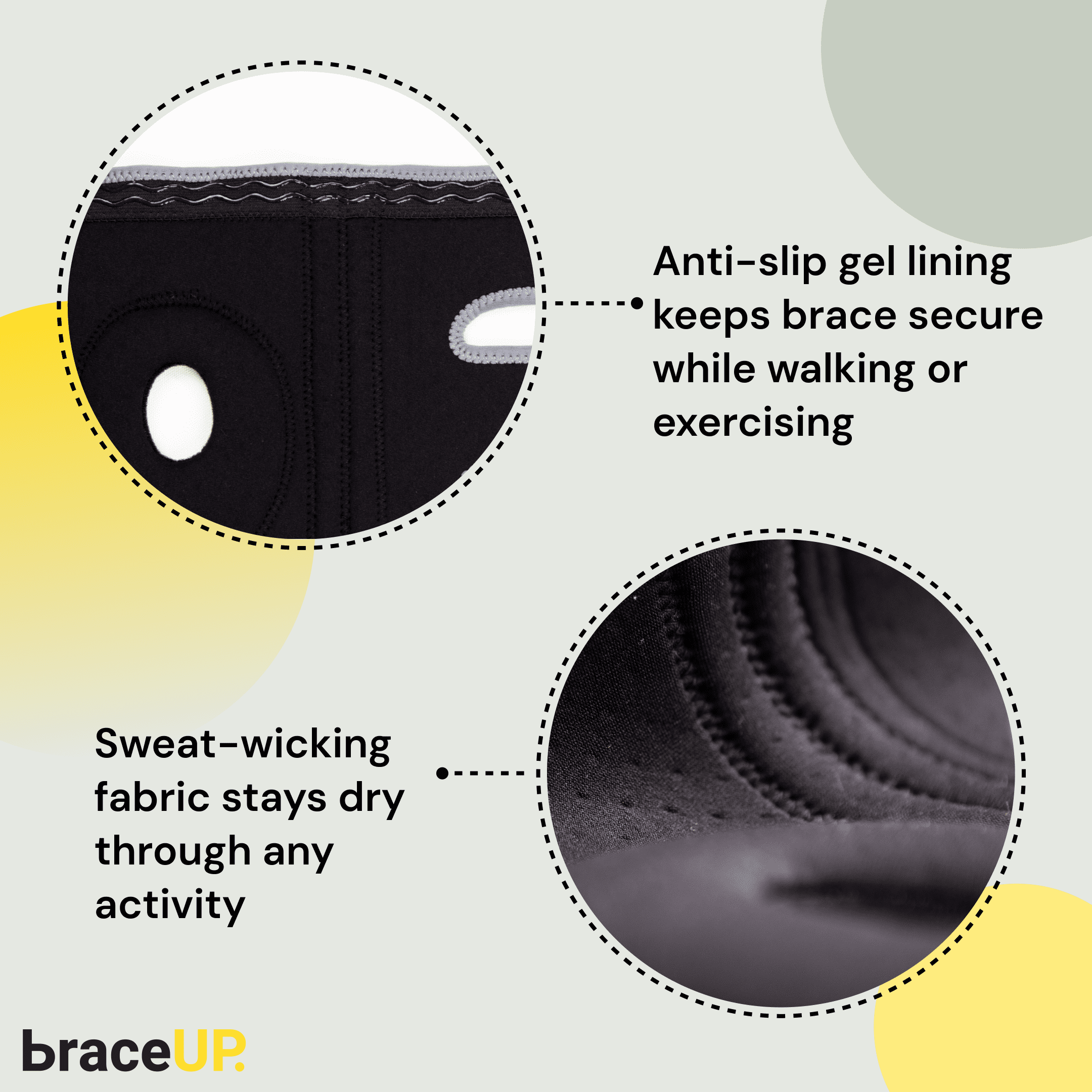 BraceUP Plus Size Knee Brace for Men & Women – 2XL to 5XL Adjustable Knee Support with Stabilizers, Gel Pad, and Anti-Slip Grip (4XL-5XL)