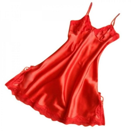 Sexy Womens Lingerie Silk Robe Dress Babydoll Nightdress Nightgown Sleepwear