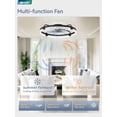 thumbnail image 3 of Ventilador de techo LEDIARY de 24 pulgadas con luz regulable negra, 3 of 8