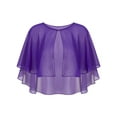thumbnail image 3 of Zaldita Women's Chiffon Sheer Shrug Cropped Bolero Cardigan Evening Cape Wrap Dress Cover Up Purple One Size, 3 of 7