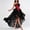 Red, variant on siminsem Floral Lace Corset Dress Set Women Gothic, Strapless Bustier Top with Tulle High Low Skirt Halloween Queen Masquerade Party Dress Up, Red,L
