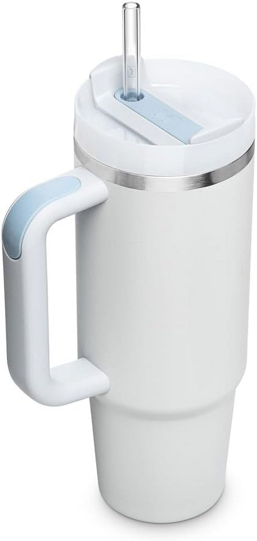 Halm Glass Straws - 6x 11 inch Long Replacement for Stanley Cup 30 OZ Bottles + Plastic Free Cleaning Brush - Dishwasher Safe - Sustainable, Water Bottles