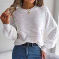 thumbnail image 6 of HAPIMO Women's Long Sleeve Sweater Casual Turtleneck Chunky Knit Loose Fit Oversized Pullover Winter Solid Jumper Tops Teen Girls Clothes White L, 6 of 8
