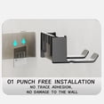 thumbnail image 3 of Wall Mounted Hair Dryer Rack, Self-Adhesive Blow Dryer Holder With Plug Clip, Bathroom Comb And Styler Organizer, Hair Dryer Rack For Small Bathrooms And Vanity Stations(Gray), 3 of 8
