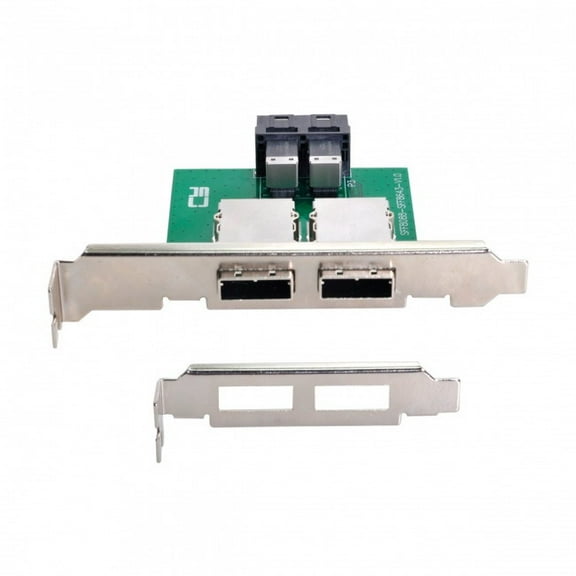 FVH Dual Ports Mini SAS SFF-8088 To Internal SAS HD SFF-8643 PCBA Female Adapter With Low Profile Bracket