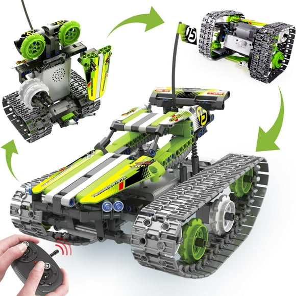 BIRANCO. Kit de construcción de carreras acrobáticas 3 en 1 con control remoto, juguete de construcción STEM para coche RC, idea de regalo para niños y niñas de 8 a 12 años (353 piezas)