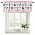 thumbnail image 2 of 2 Pack Valances for Windows, Cute Bow Cow Window Valances for Living Room/Bedroom/Bathroom, Farmhouse Cute Animals Pink Buffalo Checkered Light Filtering Kitchen Curtain Valance 42"W x12" L, 2 of 9