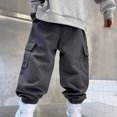 thumbnail image 4 of Boys Khaki Dress Pants Fashionable Solid Color Boys Pants Large Children Casual Pants Spring and Workwear Pants New Full Length Pants Gray 7T, 4 of 4