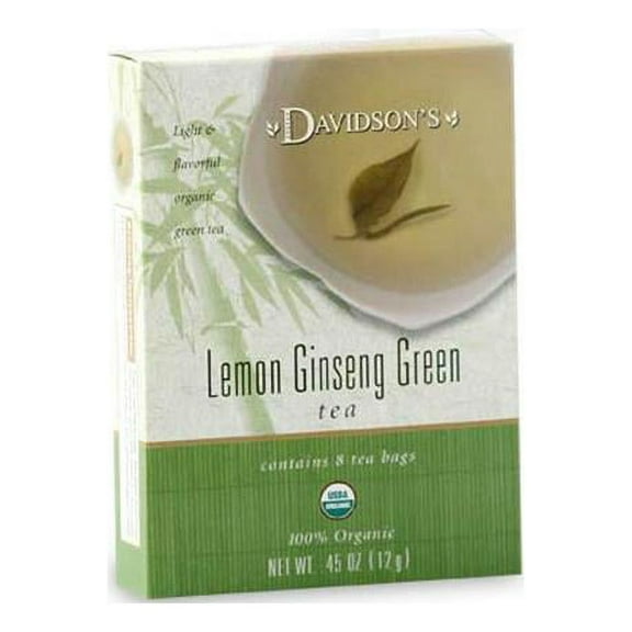 Davidson Organic Tea 2237 Lemon Ginseng Green Tea- Box of 8