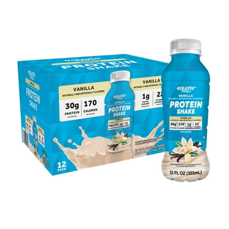 Equate Protein Shakes, Vanilla, 12 fl oz, 12 Count