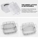 thumbnail image 5 of FELTECHELECTR Caja de almacenamiento de plástico ajustable de 3 capas y 18 compartimentos (blanco transparente), 5 of 6