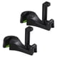 thumbnail image 4 of 2 ganchos para reposacabezas de coche con soporte para teléfono, colgador para el respaldo del asiento, para bolso, cartera, comestibles, tela, clips multifunción 2 en 1 portátiles (negro), 4 of 5