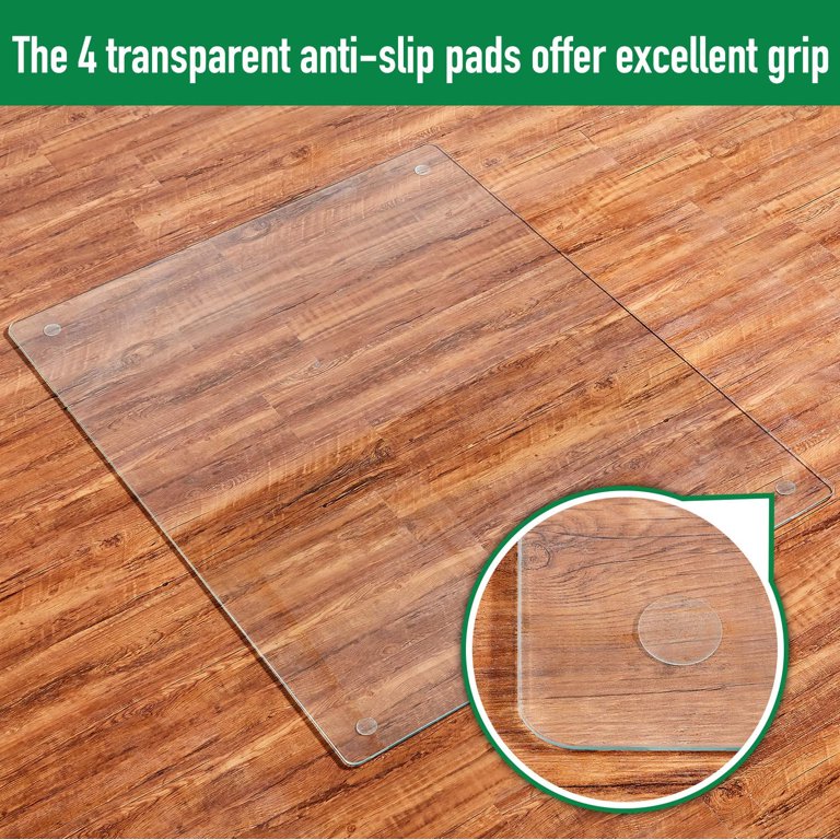 WDJBPSH Clear Entrance Doormat Rug Protector, Waterproof Transparent  Hardwood Floors Mat, 3mm Thick Plastic Floor Chair Pad, Can Be Cut (Size 