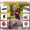 thumbnail image 2 of Hurtle Renegade Lightweight Foldable Teen and Adult Commuter Kick Scooter, Red, 2 of 6