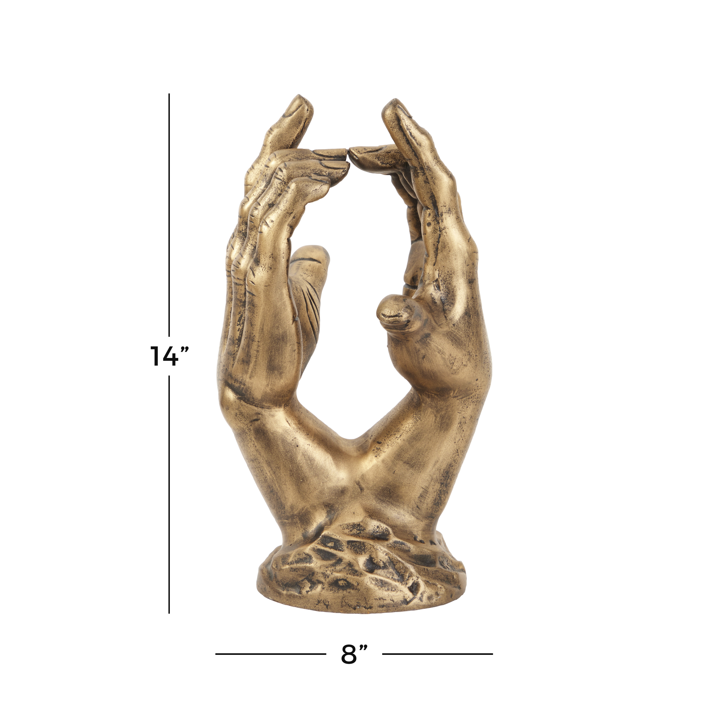 DecMode Gold Aluminum Traditional Abstract Sculpture