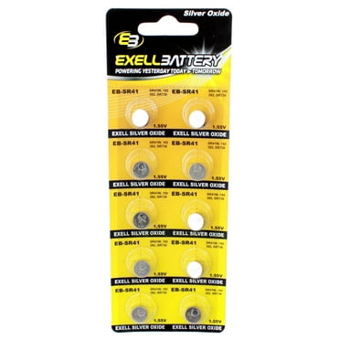 10pk SR41 Oxide 1.55V Watch Battery Compatible with SR736 SR736SW SR736W TR41SW
