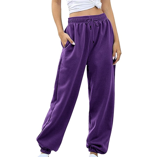 Pantalons Décontractés pour Femmes - Joggeurs Taille Haute avec Poches pour Entraînement et Yoga