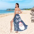 thumbnail image 6 of FORMRS Womens Long Sarong Beach Wrap Semi-Sheer Bikini Skirt Bathing Swimsuit Cover Up, Christmas Santa, 6 of 7