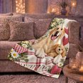 thumbnail image 6 of Golden Labrador Puppy Farmhouse Floral Hearts, Festive Pet Portrait Pattern, Warm Flannel Blanket for Ranch House and Living Room, Dog Lovers Just Because Gift, Pet Lover Home Decor, 6 of 9