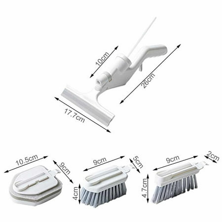 

4pcs Kitchen Automatic Liquid Filling Brush Cleaning Set Multifunctional Sprayable Bathroom Wall Tile Floor Cleaning Tools