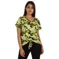 thumbnail image 1 of Moomaya Tie Dye Short Sleeve Ruching Tops For Women V-Neck Casual Jersey Tee, 1 of 8