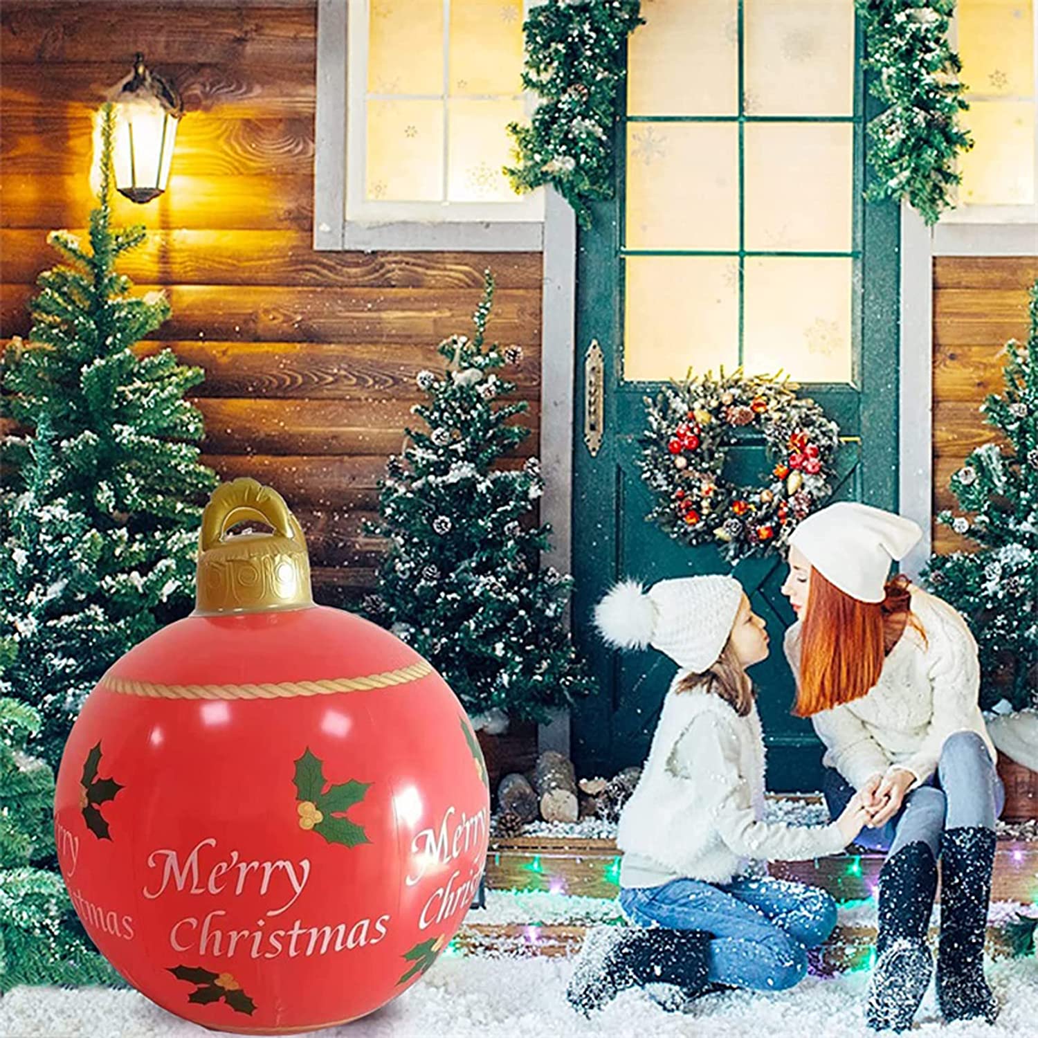 Visland Giant Christmas PVC Inflatable Decorated Ball,Christmas