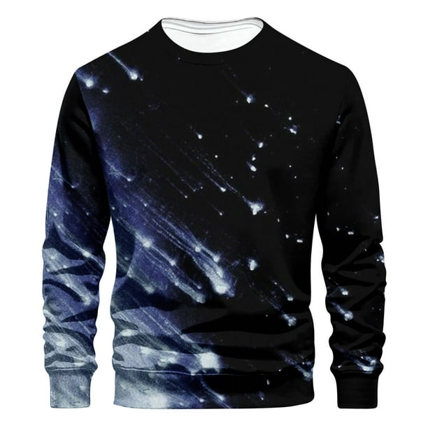 Sudadera sin capucha para hombre, informal, a la moda, con cuello redondo, estampado, de manga larga