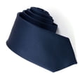 thumbnail image 2 of Corbata clásica de Seda de poliéster Nikou corbata formal de negocios azul marino, 2 of 12