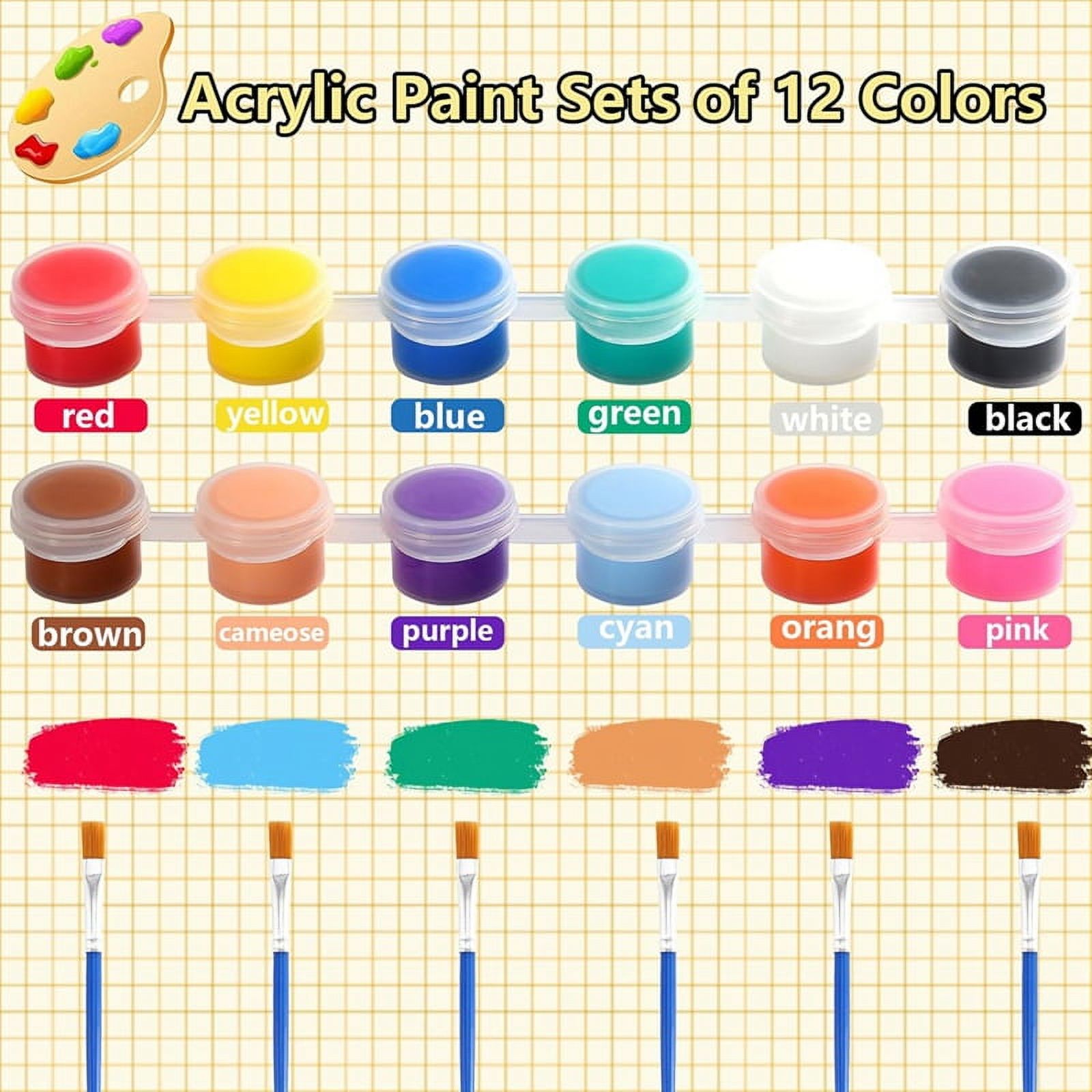 720Pcs Mini Acrylic Paint Set,Acrylic Paint Strips for Kids & Adults,Kids Paint Set for Home PartyFavors Set 1