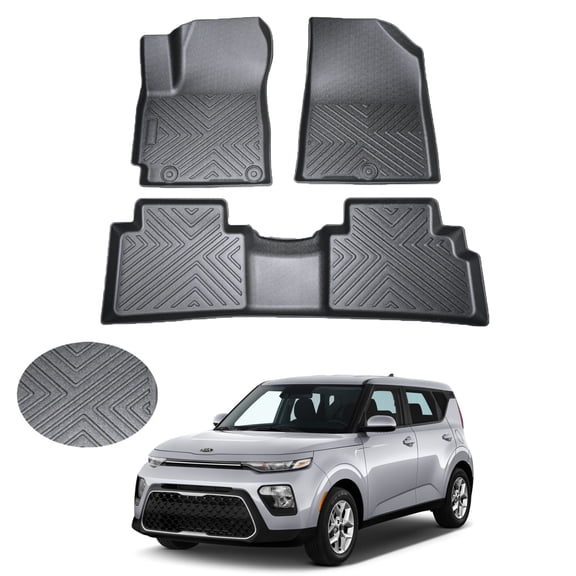 Canvcle Floor Mats for Kia Soul 2020-2025 2026 (Fit for Fuel), All Weather Floor Liner for Soul Accessories Car Floor Mat Heavy Duty Waterproof
