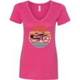 thumbnail image 3 of Inktastic Cycling Vintage Bicycle for Cyclist Women's V-Neck T-Shirt, 3 of 5