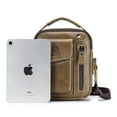 thumbnail image 2 of SCHLATUM Small Messenger Bag for Men Genuine Leather Crossbody Shoulder Bag Men Purse Casual Daypack Mens Handbag, Brown, 2 of 8