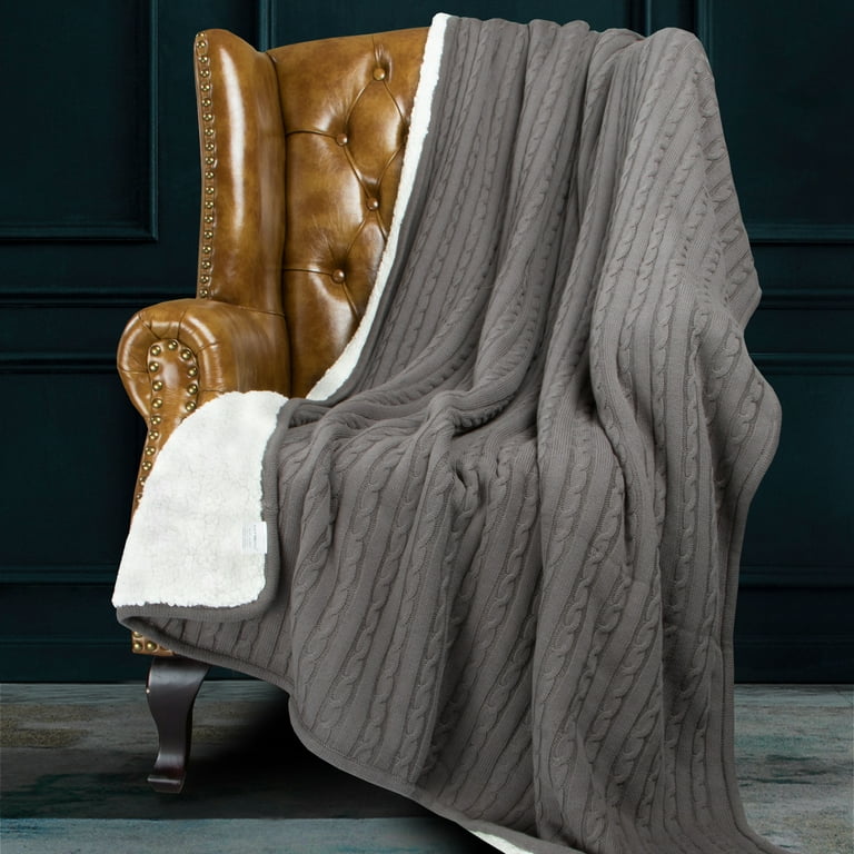 Cable knit online sherpa throw