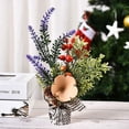 thumbnail image 3 of Poseca  1PC Mini Christmas Tree Tabletop Artificial Pine Trees Xmas Trees with Red Berry Pine Cone Wood Base Tree for Table Desk Tops Christmas Home Party Decoration Holiday Decor, 3 of 3