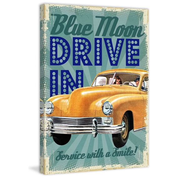 Marmont Hill "Blue Moon Drive In" Painting Print on Canvas