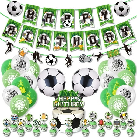 Football Party Decorations, Football Sports Theme Birthday Party Supplies, Include Banner Cake Toppers Cupcake Toppers Balloons