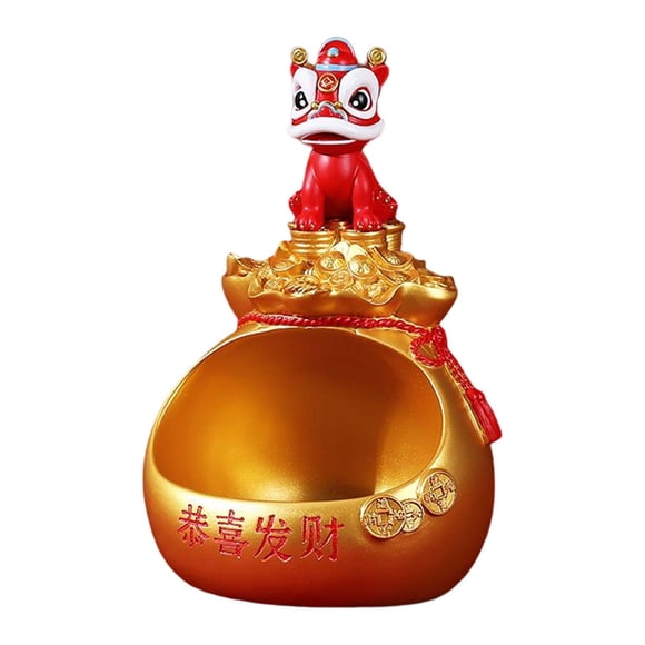 Estatua de Animal multiusos, contenedor de artículos diversos para escritorio, escultura de estatuilla, soporte de almacenamiento de resina para el , Dorado Fernando Estatuilla china