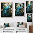 thumbnail image 4 of Designart "Blue Peacock Monochrome" Animals Floater Framed Canvas Wall Art, 4 of 7