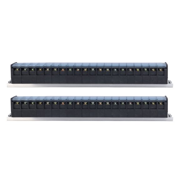 Bornes Barrière, 2 Pcs Bornier Double Rangée Bornier à Vis Bornier Robuste et Résistant