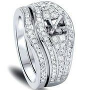 Pompeii 1/2ct Diamond Engagement Mount Set 14K White Gold (G/H,I1)