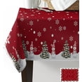 thumbnail image 5 of Christmas Tablecloth Rectangle/Oval Xmas Tree Snowman and Snowflake Red Table Cloth Outdoor Waterproof Christmas Tablecloths for Party Picnic Indoor Table Cover for Dining/Kitchen 60x84inch, 5 of 5