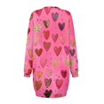 thumbnail image 6 of Women's Round Neck Valentine's Day Printed Long Sleeve Wrap Hip Dress Sweater Dresses, Fall and Winter Casual Wear for Romantic Occasions, Soft Fabric,Hot Pink,L, 6 of 6