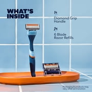 Dollar Shave Club Mens Razor 6-Blade Starter Set 1 Handle, 2x 6-Blade Manual Razor Refills