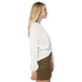 thumbnail image 3 of Women's Casual Waffle Knit Crew Neck Balloon Sleeve Pullover Sweater, 3 of 6